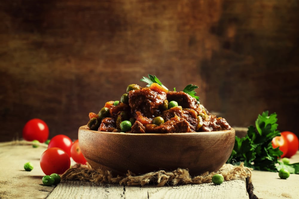 Spezzatino con i piselli-Beef stew with peas & rosemary